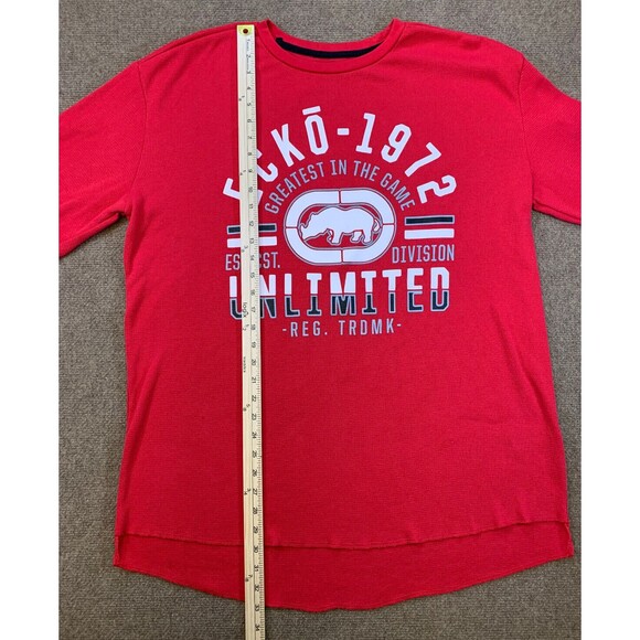 Ecko Unltd Thermal Shirt Mens 2XL Long-Sleeve Big Logo Spellout‎ Knit Pullover - Picture 3 of 6